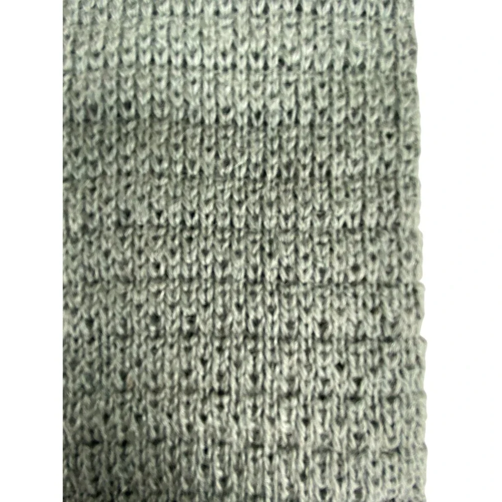 VTG Rufflernit by Rooster Mohair Wool Knit Tie Grey Sage Green Square End 51x3